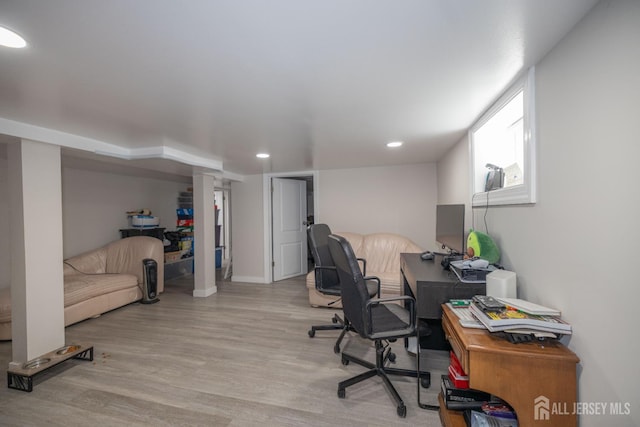 118 Holly St, Port Reading, NJ 07064 - office space with light wood-style floors, recessed lighting, and baseboards