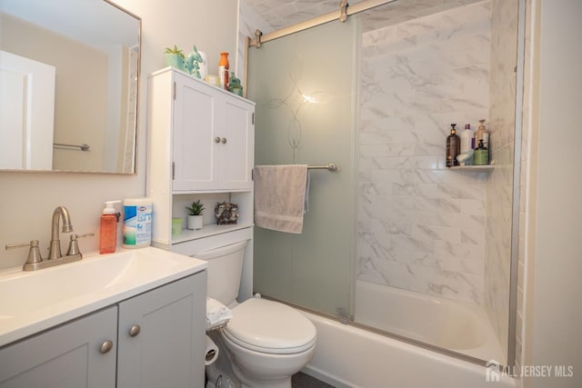 118 Holly St, Port Reading, NJ 07064 - full bathroom with toilet, vanity, and shower / bath combination with glass door