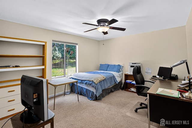 29 Whittney Ct, East Brunswick, NJ 08816 - bedroom with carpet flooring, a desk, and a ceiling fan