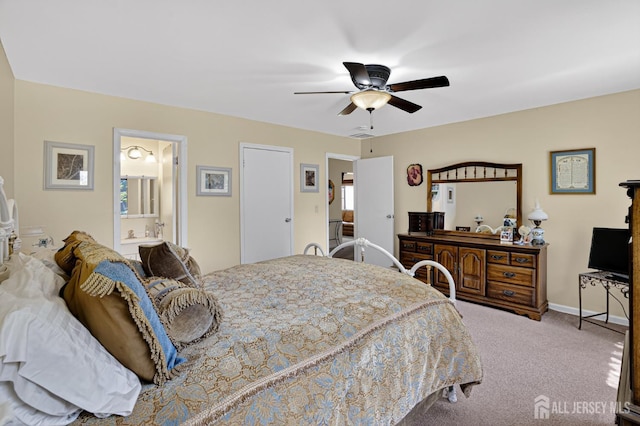29 Whittney Ct, East Brunswick, NJ 08816 - bedroom with carpet floors, a ceiling fan, and ensuite bathroom