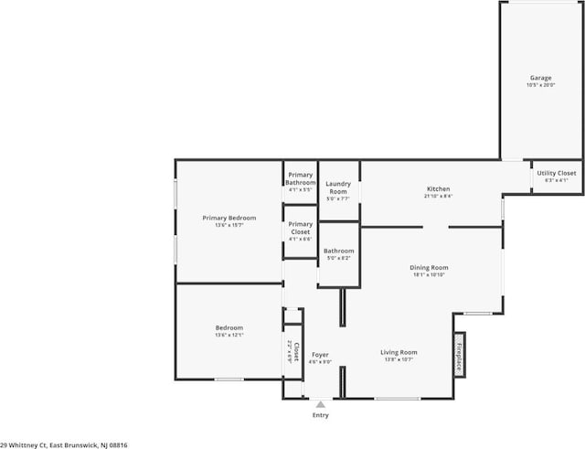 29 Whittney Ct, East Brunswick, NJ 08816 - view of room layout