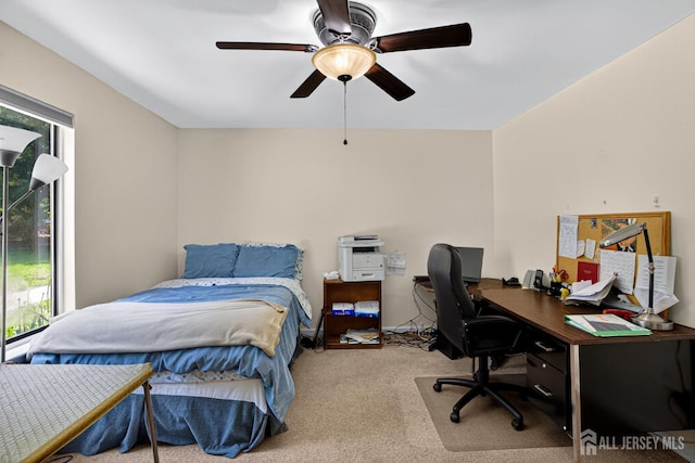 29 Whittney Ct, East Brunswick, NJ 08816 - carpeted bedroom featuring an office area and a ceiling fan