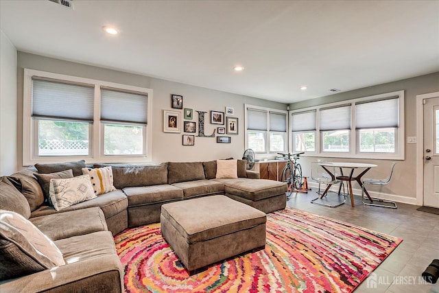 24 Turner Ct, Metuchen, NJ 08840 - living area with healthy amount of natural light, recessed lighting, and tile patterned floors