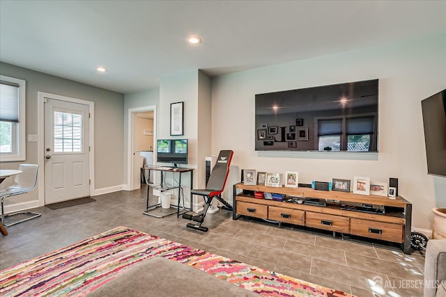 24 Turner Ct, Metuchen, NJ 08840 - tiled living area with recessed lighting and baseboards