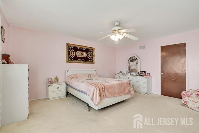 39 Gary Ct, South Brunswick, NJ 08810 - bedroom featuring light carpet and a ceiling fan