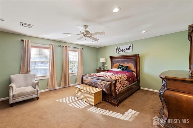 861 S Birch St S, Perth Amboy, NJ 08861 - carpeted bedroom featuring baseboards, recessed lighting, and a ceiling fan