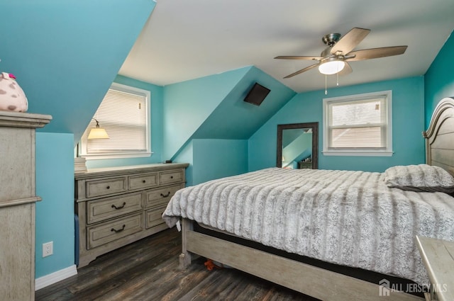 29 De Stefano Ave, Spotswood, NJ 08884 - bedroom featuring dark wood finished floors, lofted ceiling, and ceiling fan
