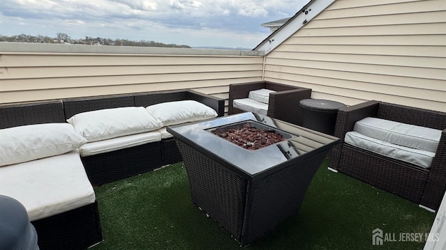 exterior space with a fire pit