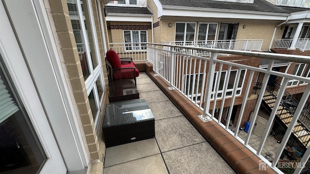balcony with stairs