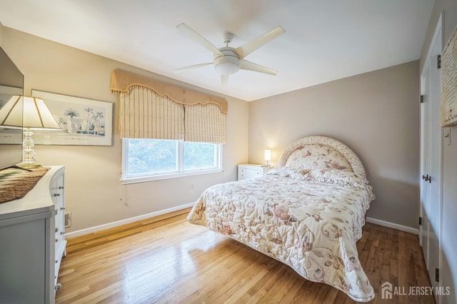 14 Greensview Dr, Scotch Plains, NJ 07076 - bedroom featuring light wood-style flooring and ceiling fan