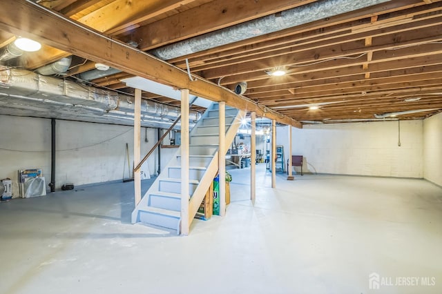 14 Greensview Dr, Scotch Plains, NJ 07076 - unfinished basement featuring stairs