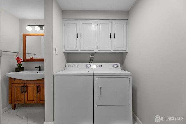381-C Old Nassau Rd, Monroe, NJ 08831 - laundry area with washing machine and dryer and marble look tiles