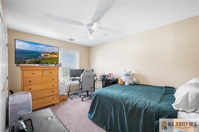 254 Wyoming Ave, Spotswood, NJ 08884 - carpeted bedroom featuring an office area and ceiling fan