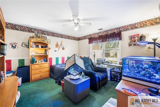 254 Wyoming Ave, Spotswood, NJ 08884 - bedroom with carpet floors and ceiling fan