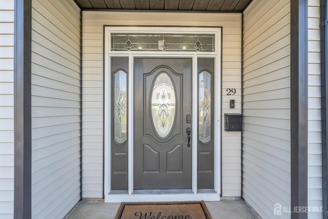 view of doorway to property