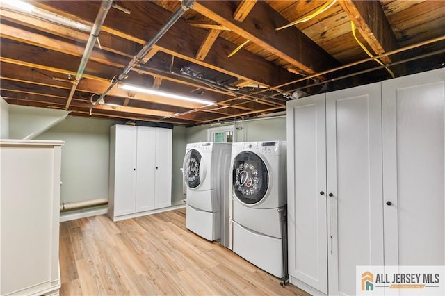 36 George Ave, Old Bridge, NJ 08857 - laundry room with washer and clothes dryer and light wood finished floors