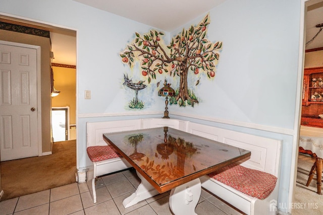 104 Elizabeth Ave, Iselin, NJ 08830 - dining space with light carpet and light tile patterned floors