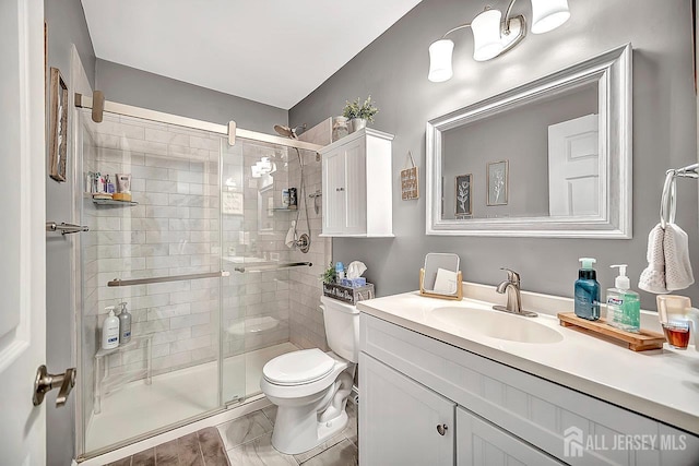 122 Concordia Cir Unit B, Monroe, NJ 08831 - bathroom featuring a shower stall and vanity