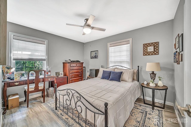 122 Concordia Cir Unit B, Monroe, NJ 08831 - bedroom featuring light wood-style floors and ceiling fan