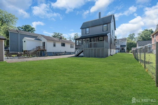 97 Battle Hill Ave, Springfield, NJ 07081 - rear view of property with stairway