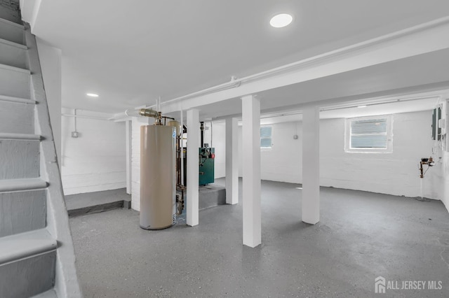 97 Battle Hill Ave, Springfield, NJ 07081 - below grade area featuring water heater and recessed lighting