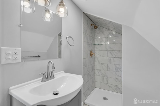 97 Battle Hill Ave, Springfield, NJ 07081 - bathroom featuring tiled shower and vanity