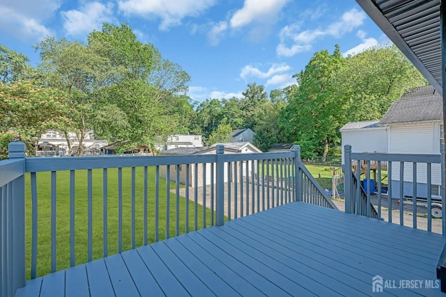 97 Battle Hill Ave, Springfield, NJ 07081 - wooden terrace with a yard