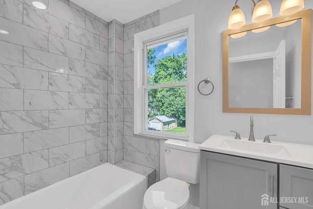 97 Battle Hill Ave, Springfield, NJ 07081 - bathroom featuring vanity and washtub / shower combination