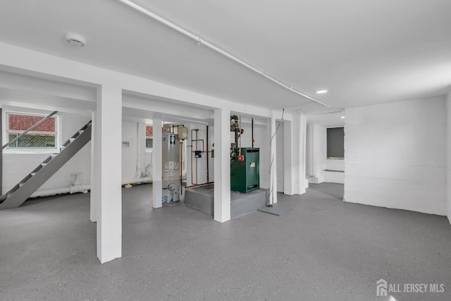 97 Battle Hill Ave, Springfield, NJ 07081 - basement featuring water heater and stairs