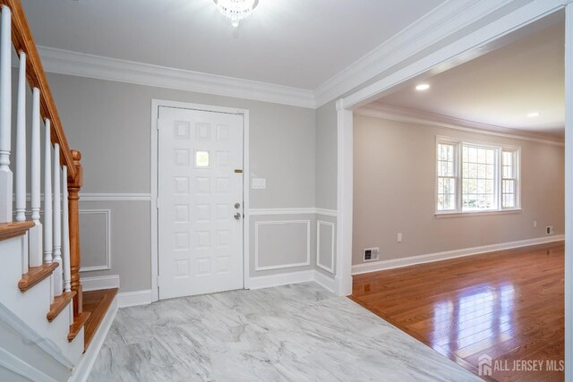 4 Harvey Rd, South Brunswick, NJ 08852 - entrance foyer with stairway and ornamental molding