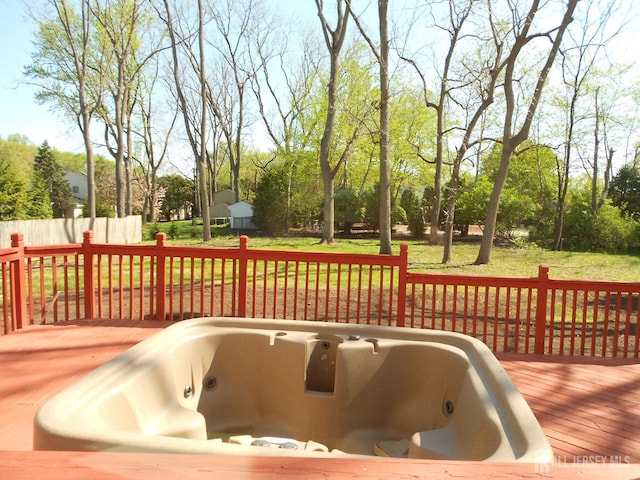 4 Harvey Rd, South Brunswick, NJ 08852 - wooden terrace with view of scattered trees