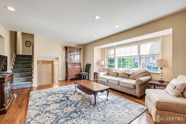 living room featuring wood-type flooring