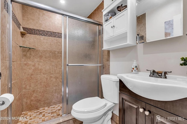 32 Woodedge Ave Unit 5, Edison, NJ 08817 - bathroom featuring a stall shower, toilet, and vanity