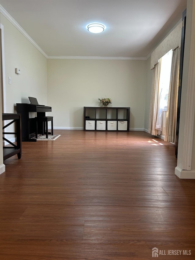 6 Quaker St, Edison, NJ 08820 - unfurnished room featuring crown molding and dark wood-style flooring