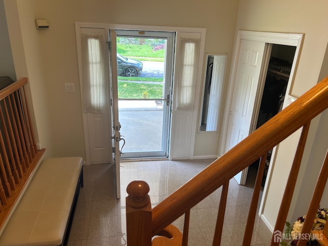 6 Quaker St, Edison, NJ 08820 - entrance foyer with granite floors and stairway