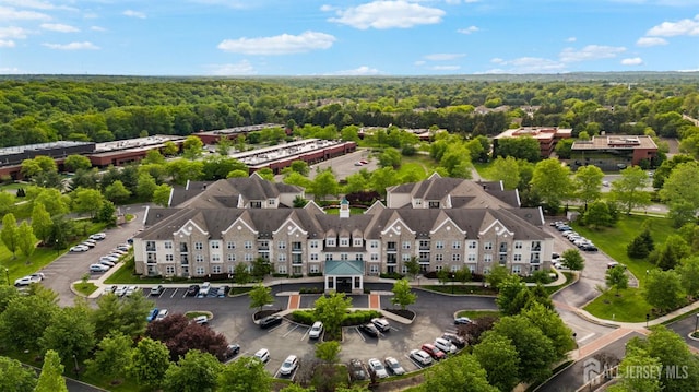 aerial view of a heavily wooded area