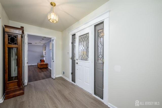 entrance foyer with hardwood / wood-style flooring