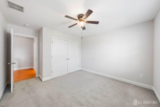 841 Harrell Ave, Woodbridge Proper, NJ 07095 - unfurnished bedroom featuring attic access, carpet, a closet, and a ceiling fan