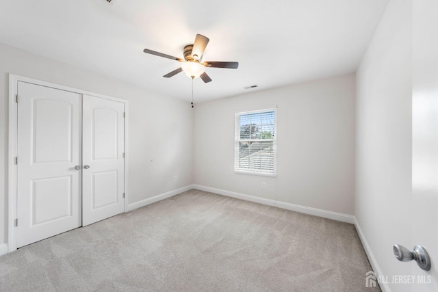 841 Harrell Ave, Woodbridge Proper, NJ 07095 - unfurnished bedroom with carpet floors, a closet, and a ceiling fan