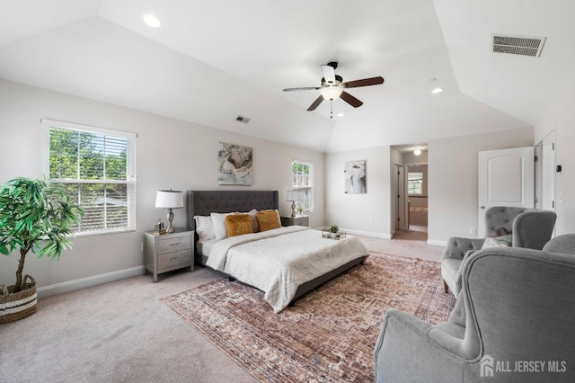 841 Harrell Ave, Woodbridge Proper, NJ 07095 - bedroom featuring light carpet, lofted ceiling, ceiling fan, and recessed lighting