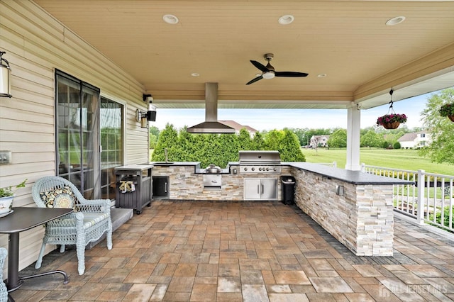 9 Bouvier Ln, South Brunswick, NJ 08816 - view of patio featuring a ceiling fan