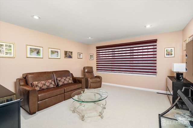 9 Bouvier Ln, South Brunswick, NJ 08816 - living area featuring carpet floors, baseboards, and recessed lighting