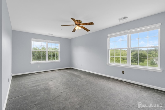 6 Garretson Dr, Franklin, NJ 08823 - empty room with a ceiling fan, baseboards, and dark colored carpet