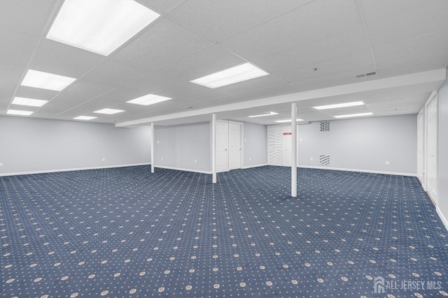 6 Garretson Dr, Franklin, NJ 08823 - finished basement featuring carpet, a drop ceiling, and baseboards