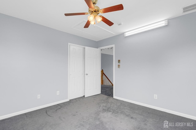 6 Garretson Dr, Franklin, NJ 08823 - unfurnished bedroom with attic access, carpet floors, a closet, baseboards, and ceiling fan