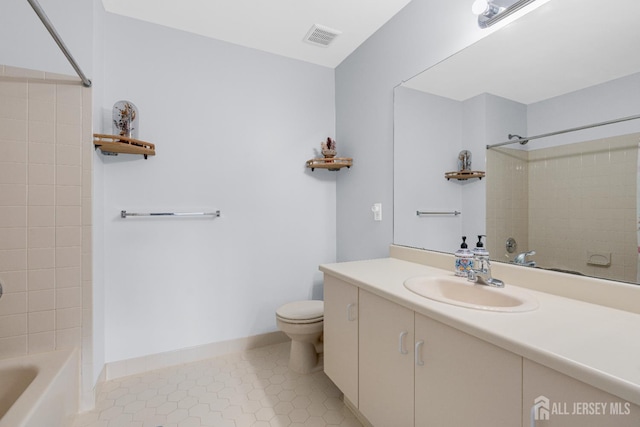 6 Garretson Dr, Franklin, NJ 08823 - full bathroom with toilet, vanity, tile patterned floors,  shower combination, and baseboards