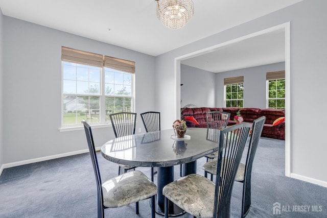 6 Garretson Dr, Franklin, NJ 08823 - dining space with carpet, baseboards, and a chandelier