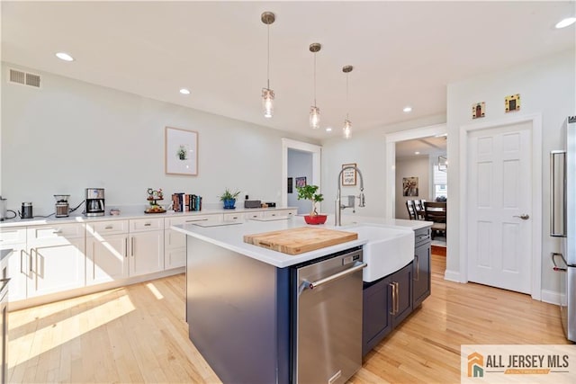 11 Hilltop Blvd N, East Brunswick, NJ 08816 - kitchen featuring appliances with stainless steel finishes, light wood-type flooring, light countertops, a sink, and recessed lighting
