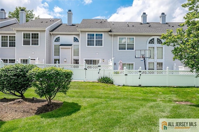 1804 Pheasant Run, South Brunswick, NJ 08852 - rear view of property with a chimney and a gate