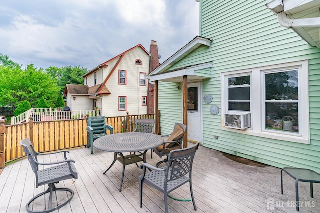 139 Palmer Ave, South Plainfield, NJ 07080 - wooden terrace featuring cooling unit and outdoor dining space